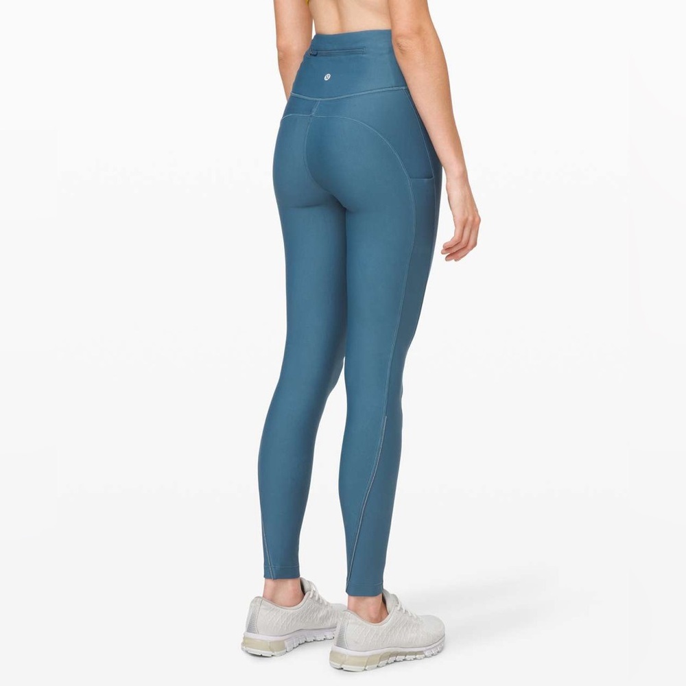 Lululemon Flurry Up Super High-Rise Tight inseam 29” Petrol Blue Fleece Size 10